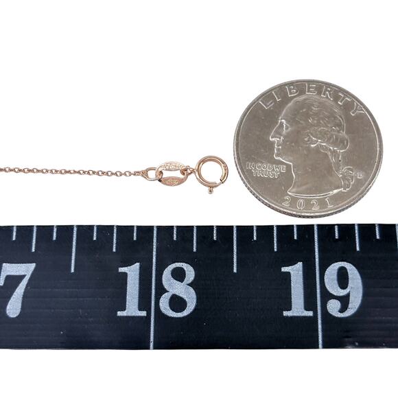 Rose Gold Plate Cable Link Chain Necklace | Vintage Sterling Silver 925 | 18.5" - Picture 2 of 3